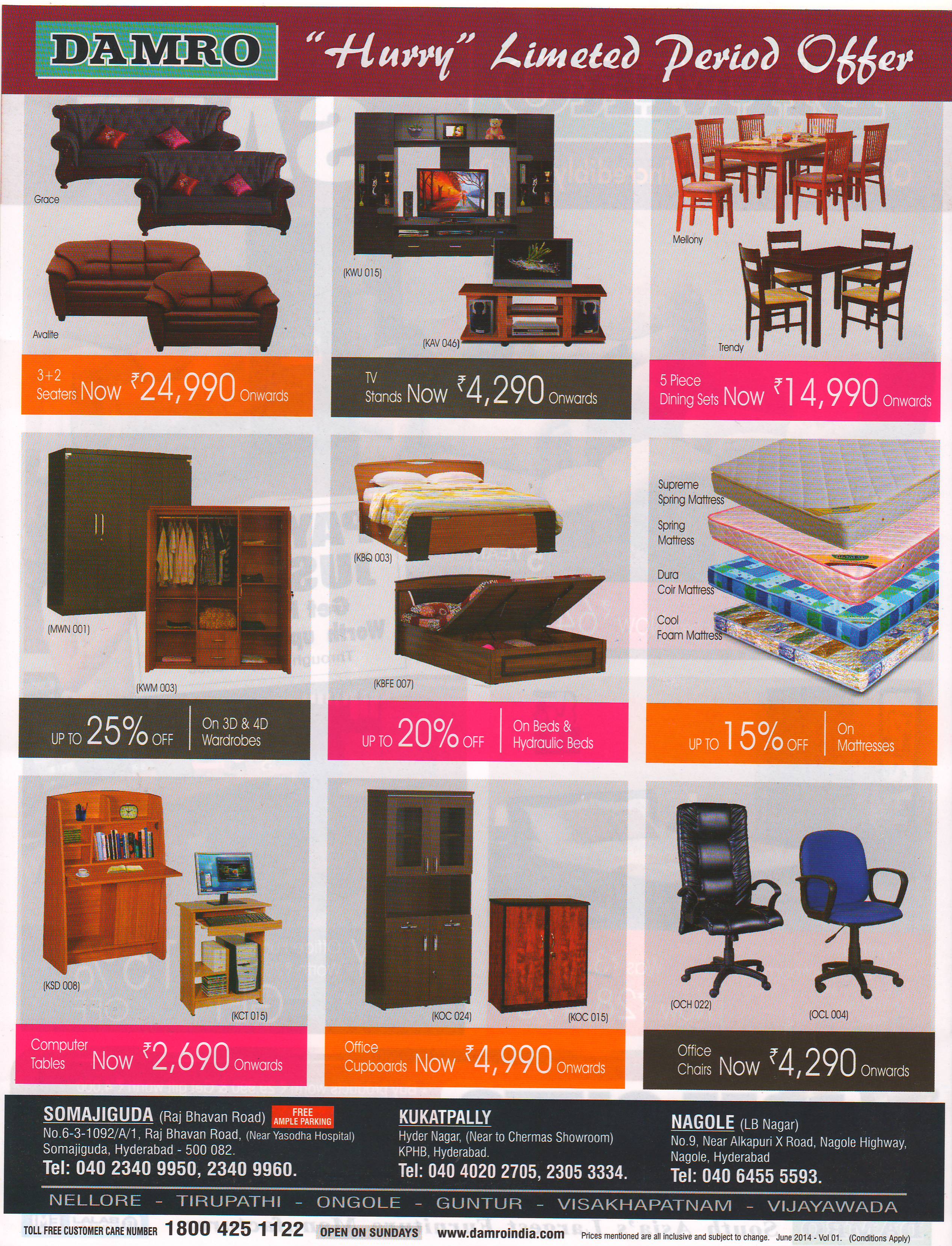 Damro Hyderabad Furniture Stores Sale Offers Numbers Discounts